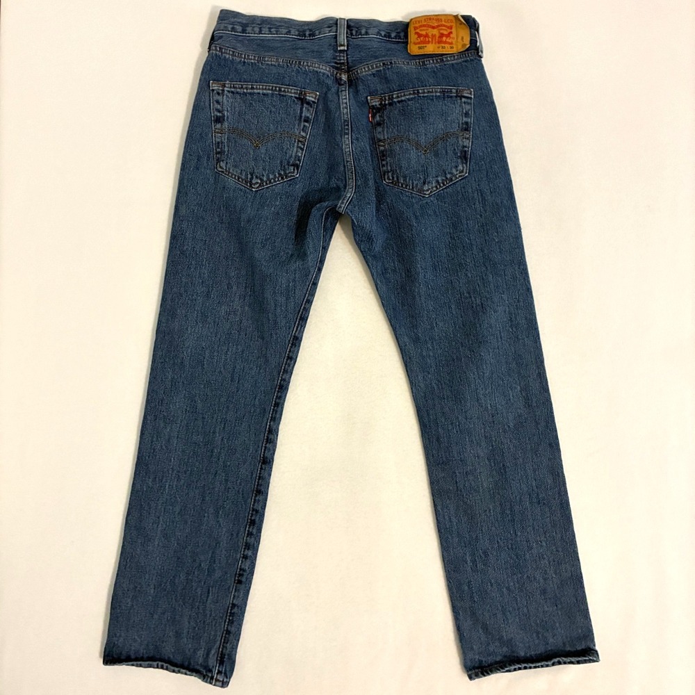 Levi's 501 Original Fit Jeans Mens 32x30 Denim Straight Leg Button Fly Dark Wash